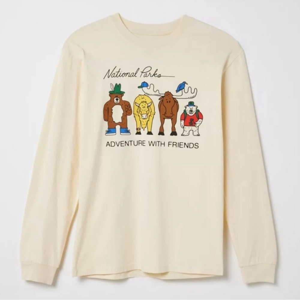 Parks Project Cream "Adventure With Friends" Long Sleeve Tee